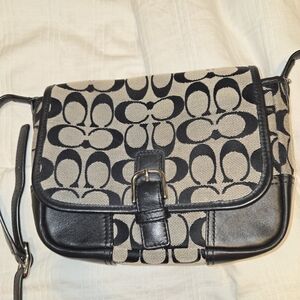 Coach Black and Tan Crossbody Bag